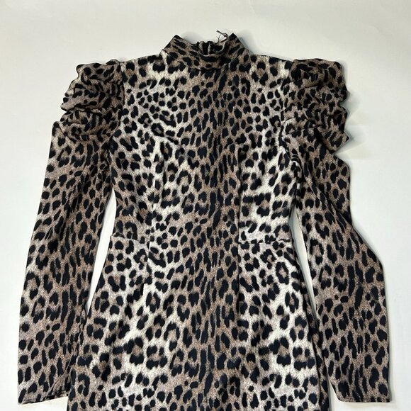 Alton Gray Dresses & Skirts - Alton Gray Women’s Size 0 Leopard Print Puff Sleeve Midi Dress